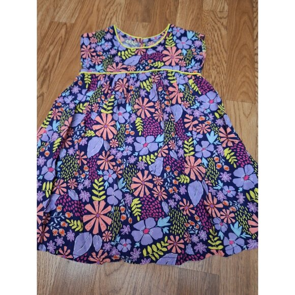 Cat & Jack Colorful Black Flower Leaves Sleeveless Summer Spring Dress Size 5 T - Picture 2 of 7
